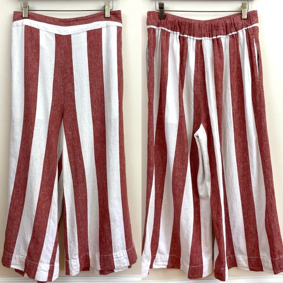 Madewell Huston Pull-On Crop Pants in Bold Stripe, EUC - Picture 5 of 12